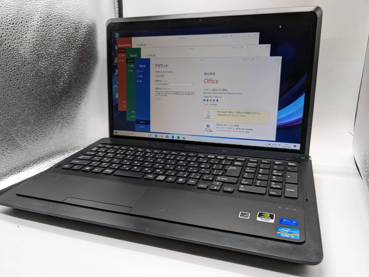 NVIDIAグラフィック【クアッドコアi7+新品SSD512GB+フルHD液晶搭載】VAIO Corei7-2630QM/メモリ8GB/Win10/Office/カメラ/Blu-ray/Bluetooth_画像1