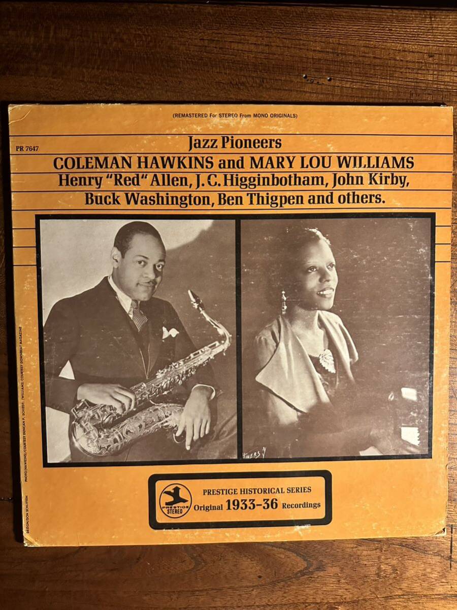 【US盤PRESTIGE 7647】COLEMAN HAWKINS and MARY LOU WILLIAMS ◆ JAZZ PIONEERS /VANGELDER刻印_画像1