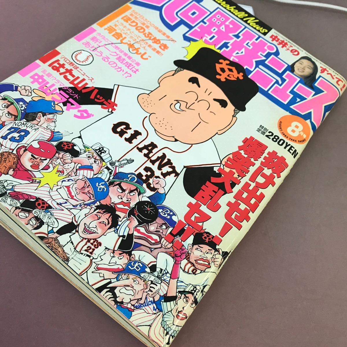 C59-133 月刊 まんが パロ野球ニュース 1993.8 竹書房 _画像2