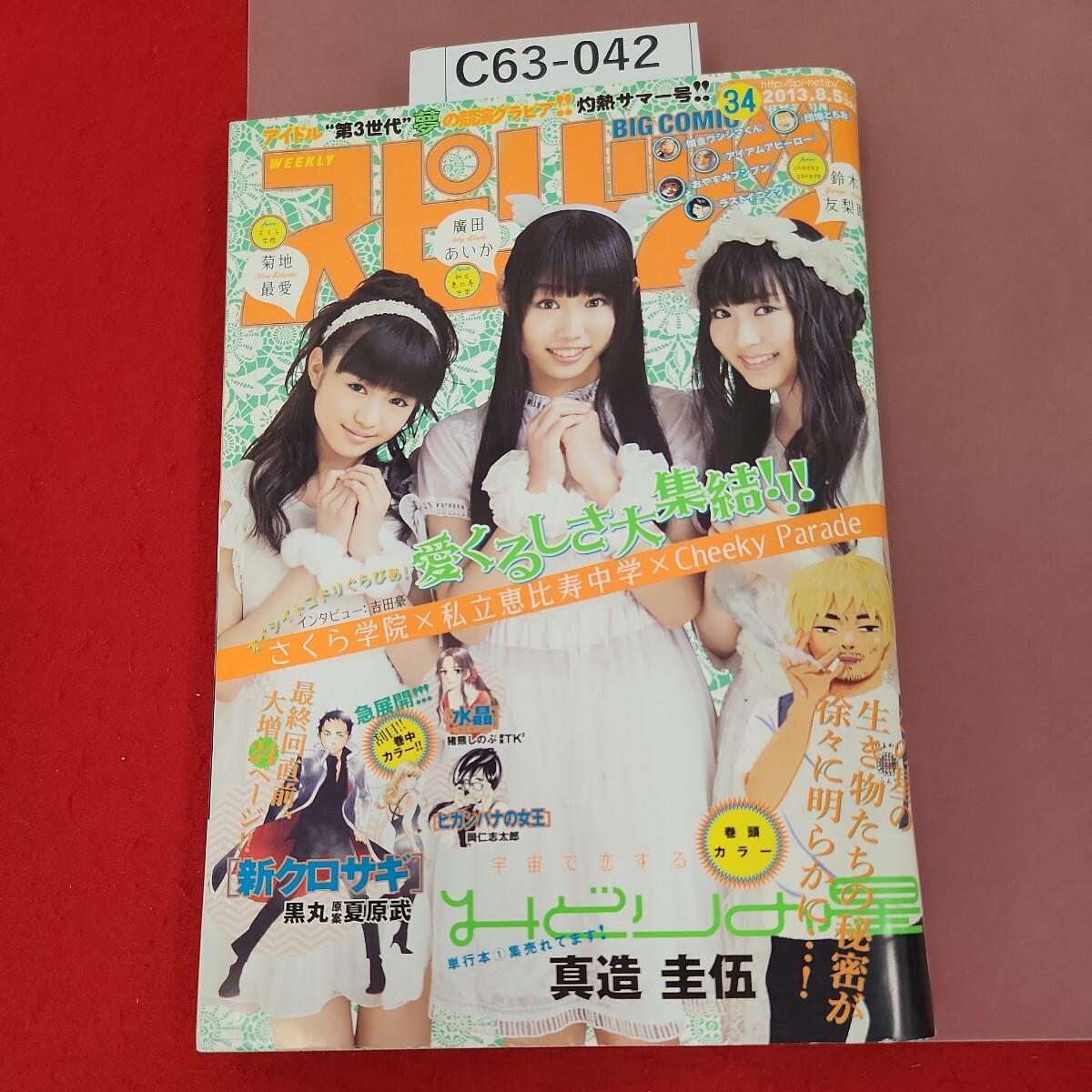 C63-042 週刊ビッグコミックスピリッツ 2013年8月5日号 No.34 アイドル３世代夢の競演グラビア _画像1