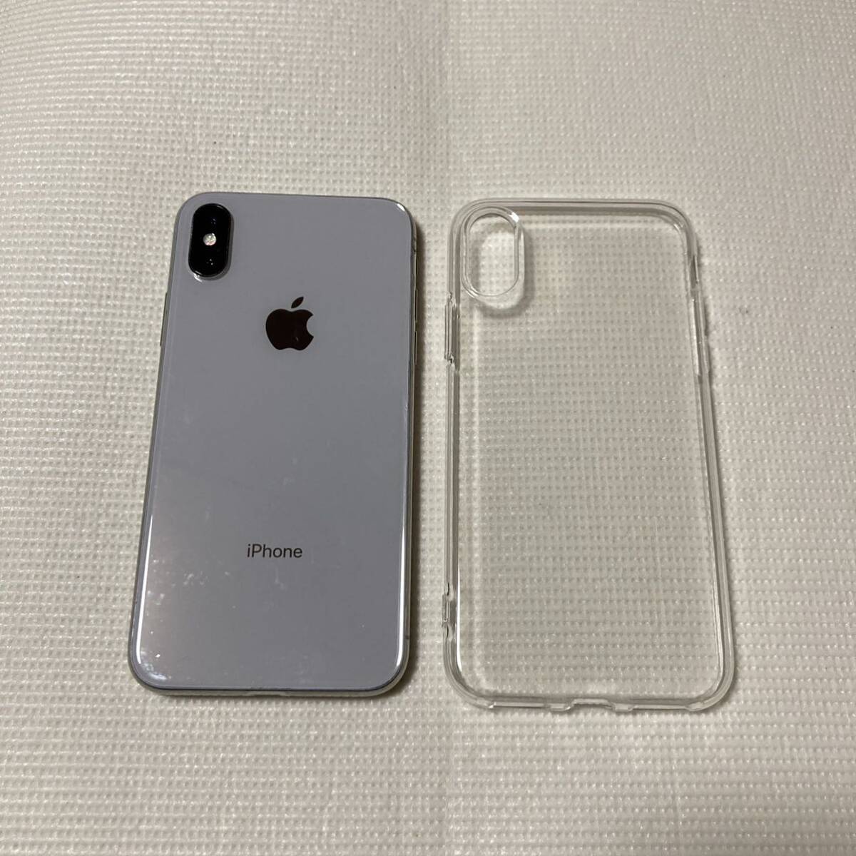 送料無料 SIMフリー iPhoneX 256GB シルバー バッテリー最大容量100% SIMロック解除済 中古品_画像2