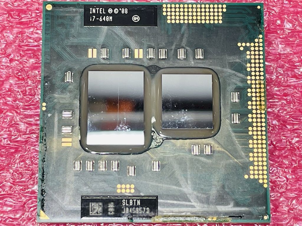 #1298 Intel Core i7-640M SLBTN (2.80GHz/ 4MB/ FCPGA988) 保証付_画像1
