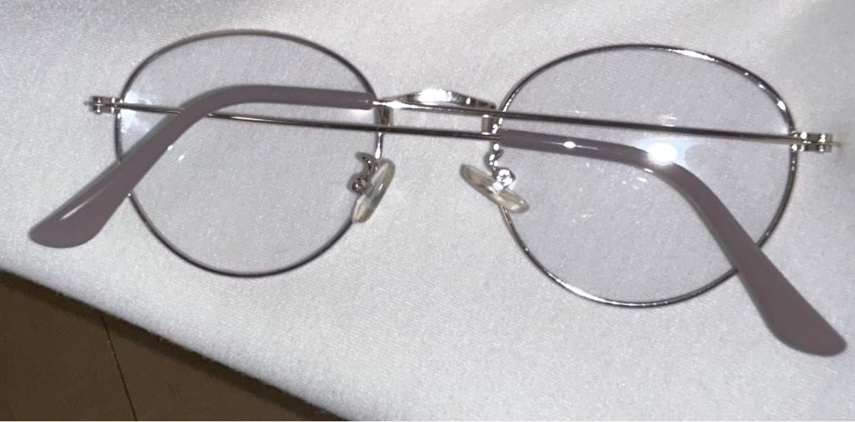 UVカット　ブルーライトカット　伊達　ワイヤーフレーム　pcメガネ　グレー　灰 眼鏡 メガネ