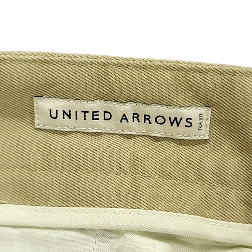 WC729L 未使用 UNITED ARROWS ユナイテッドアローズ コットン ノープリーツ チノ ショートパンツ Mサイズ ベージュ メンズ /26_画像4