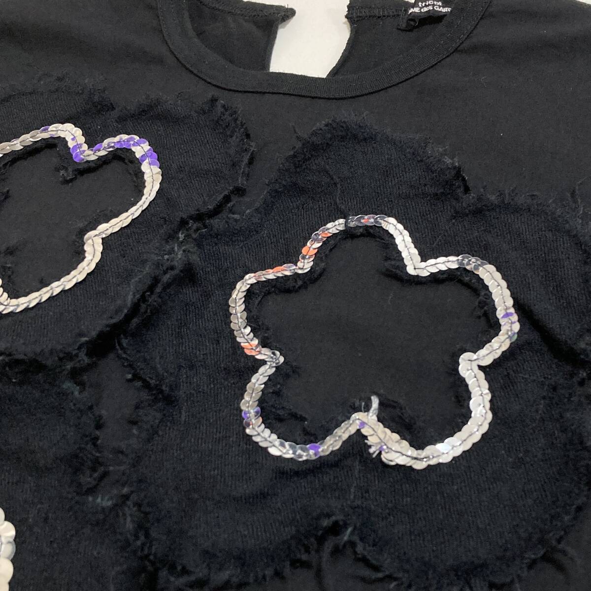 AD2013 tricot COMME des GARCONS 立体 3D フワラー スパンコール 装飾 半袖 カットソー トリココムデギャルソン Tシャツ archive 4040143_画像9