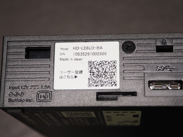 L179 BUFFALO 外付けHDD 6TB HD-LE6U3-BA バッファロー 外付けハードディスク 使用時間:1919時間_画像7