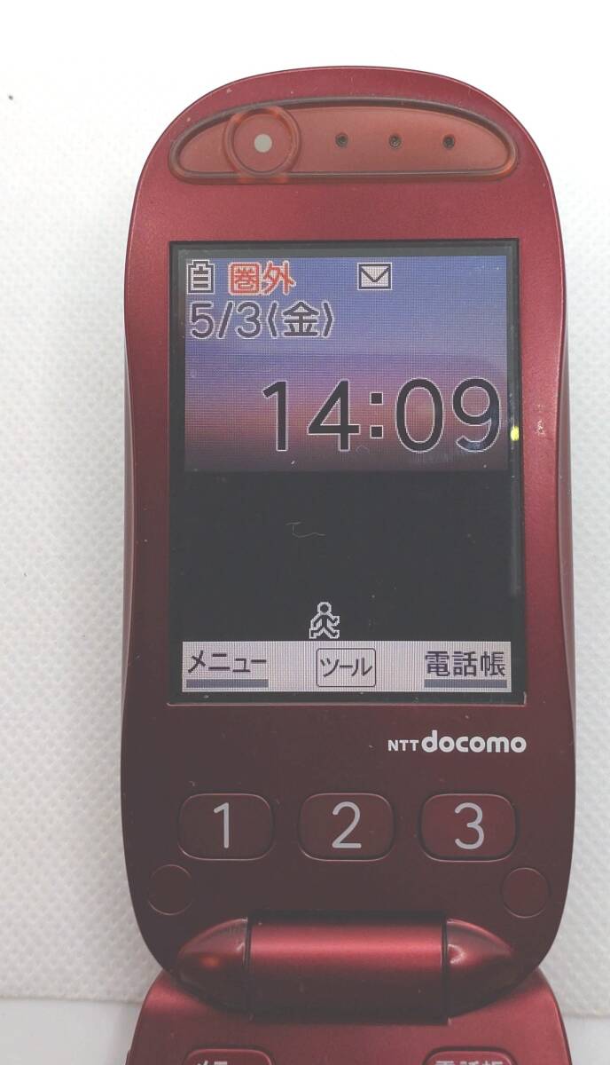 #docomo DoCoMo F-07A красный Fujitsu удобно ho n Basic galake- мобильный телефон 