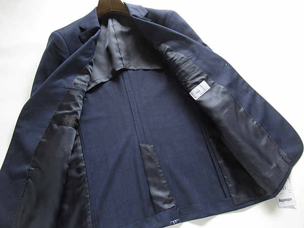  new goods * spring summer *DUFAY×REDA FLEXO/redafrekso* high class check pattern wool suit AB5 dark blue Italy made cloth 