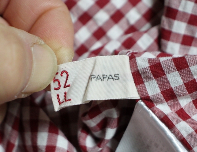 Papas(パパス）◆ギンガムチェック柄 半袖シャツ LLの画像6
