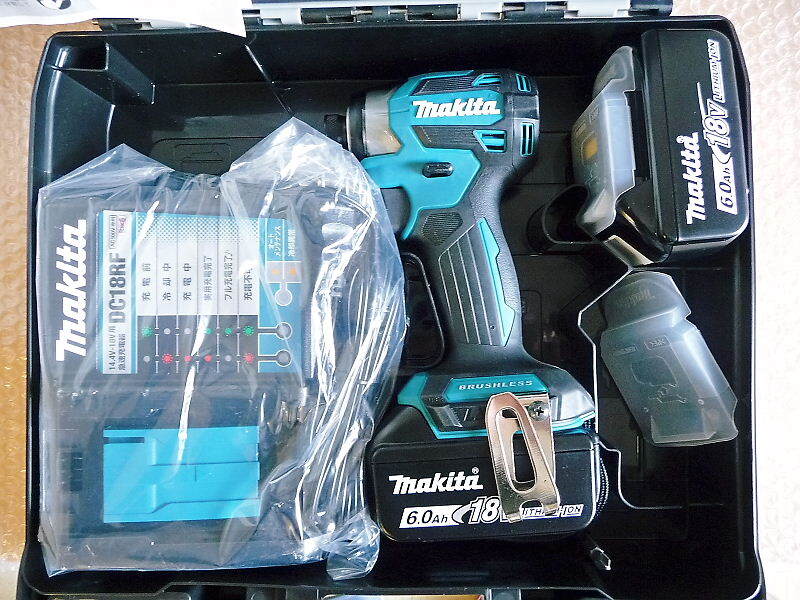 1 jpy ~ unused Makita makita rechargeable impact driver TD173DRGX original battery 2 piece 18V 6.0Ah! full set DIY new goods 