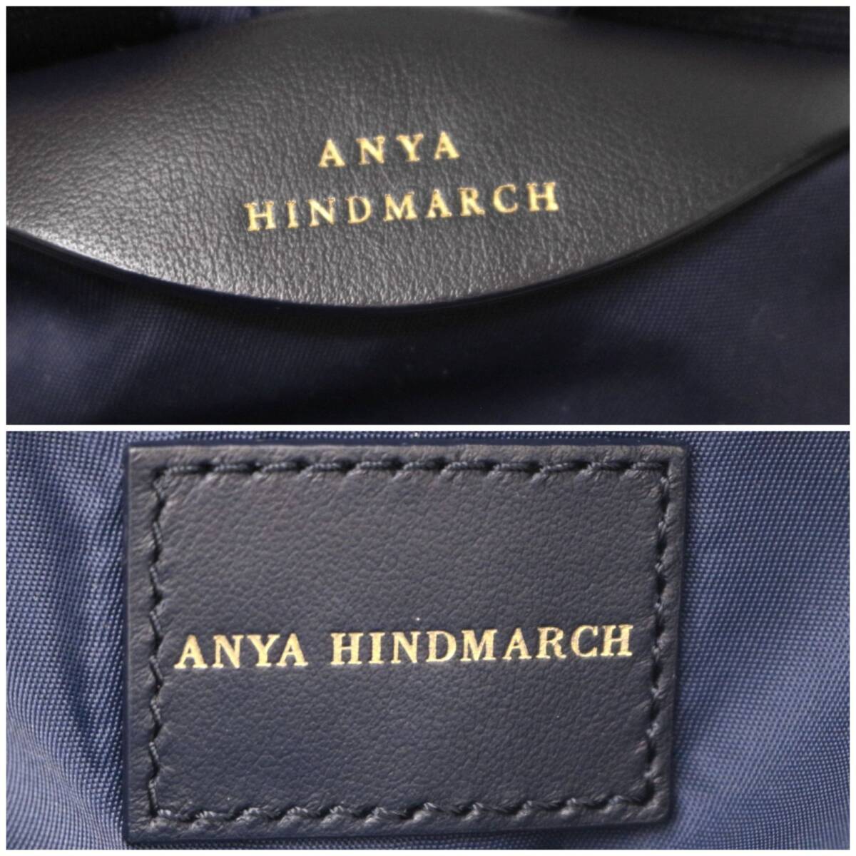  Anya Hindmarch CHUBBY WINK rucksack backpack Smile smiley smile smily nylon navy blue navy navy Anya Hindmarch