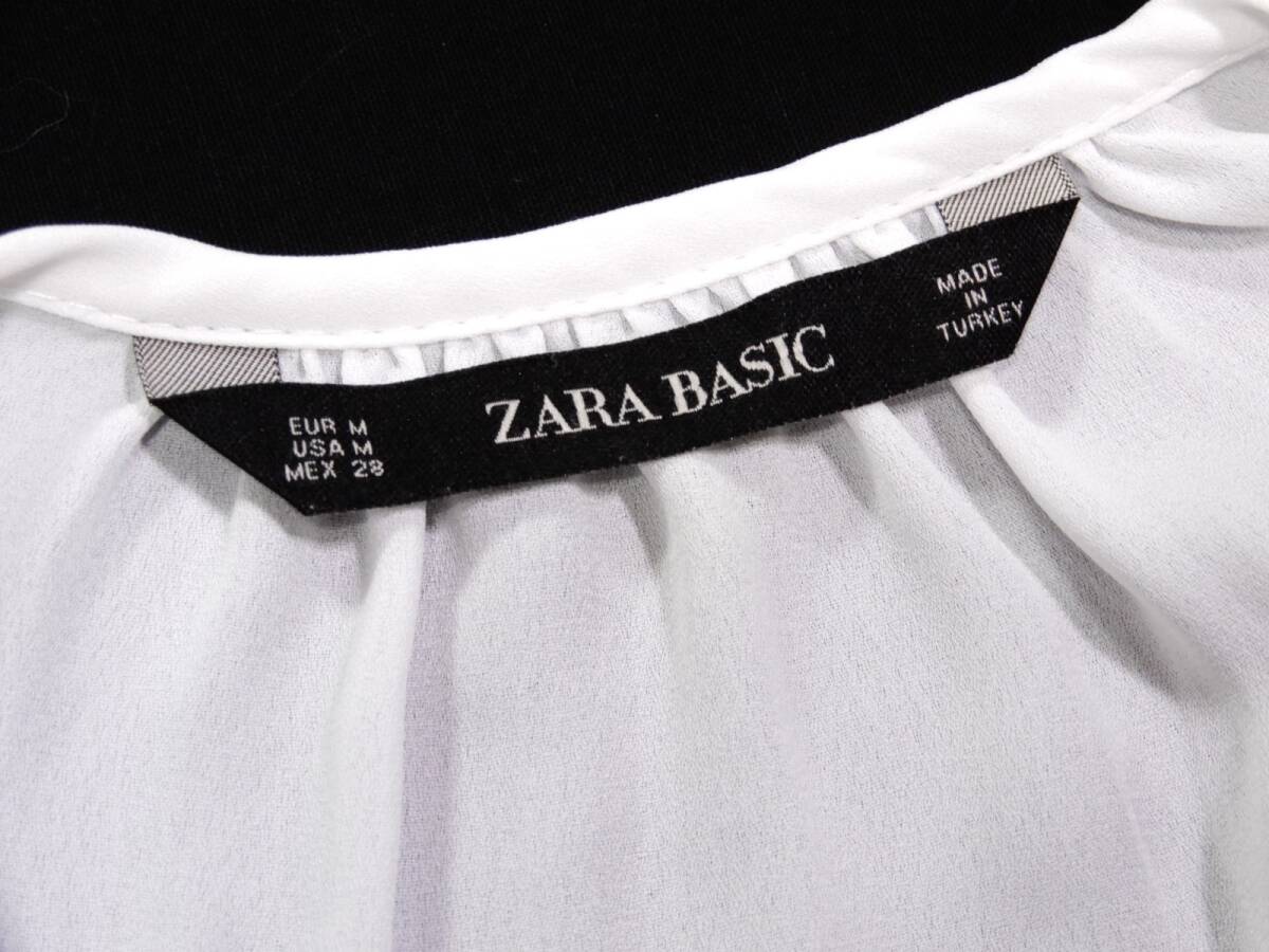 ザラ ZARA BASIC 大人素敵スタイル☆カットワーク刺繍 羽織 ブラウス Mの画像6
