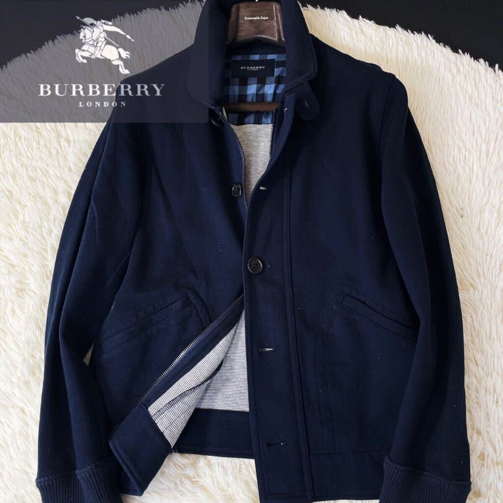 A1 【ブルーノバチェック 】超美品　定価12万●BURBERRY LONDON●ビシネス　カジュアル●高級ジャケットコート バーバリーコート メンズ　L_画像1