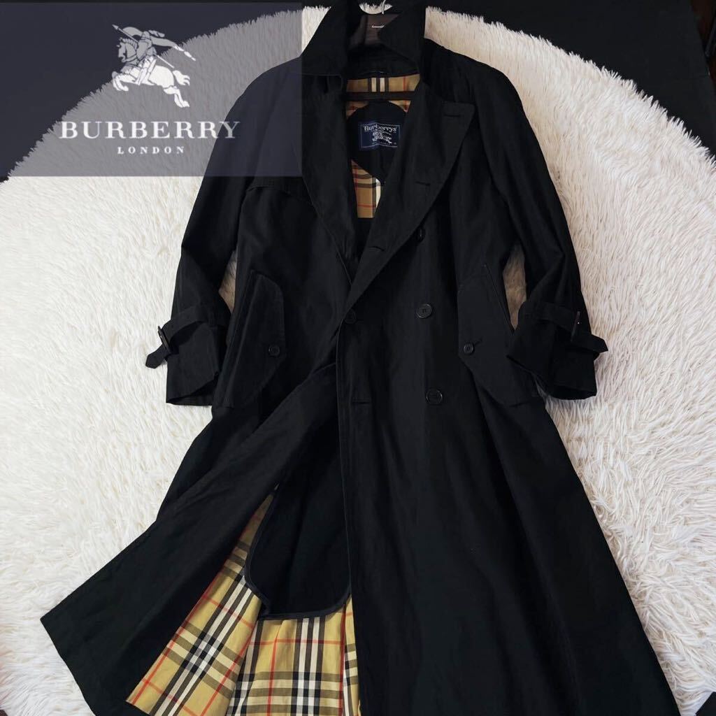 A3【ラグジュアリー】定価18万●BURBERRY●撥水コーティング抜群●シックに着こなす●高級トレンチコート バーバリーコート メンズ 通勤_画像1