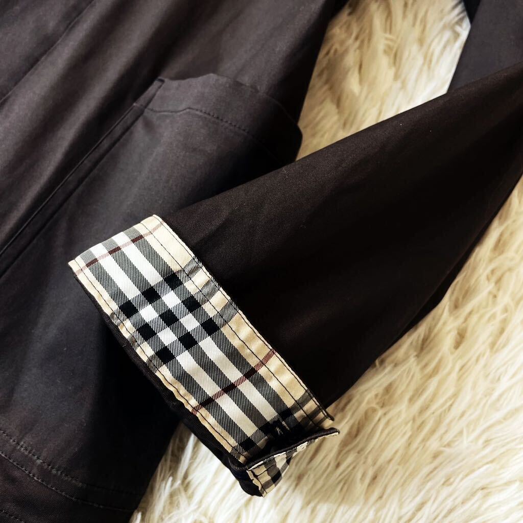 A33 定価10万●美品BURBERRY BLACK LABEL●都会派モードの着こなし●ブルゾン　ジャケット　バーバリーコートメンズ 三陽商会 L 通勤　_画像5