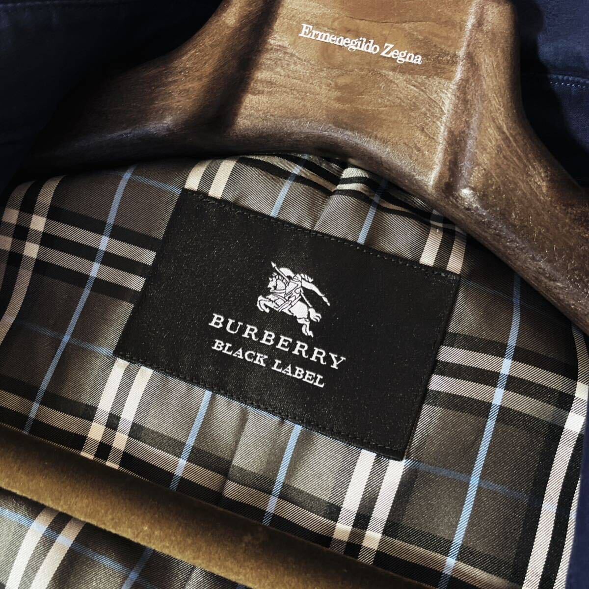 SK8 6月!!梅雨に大活躍◎定価12万●BURBERRY BLACK LABEL●スタイリッシュ抜群●高級ステンカラージャケット　バーバリー　メンズ L_画像5