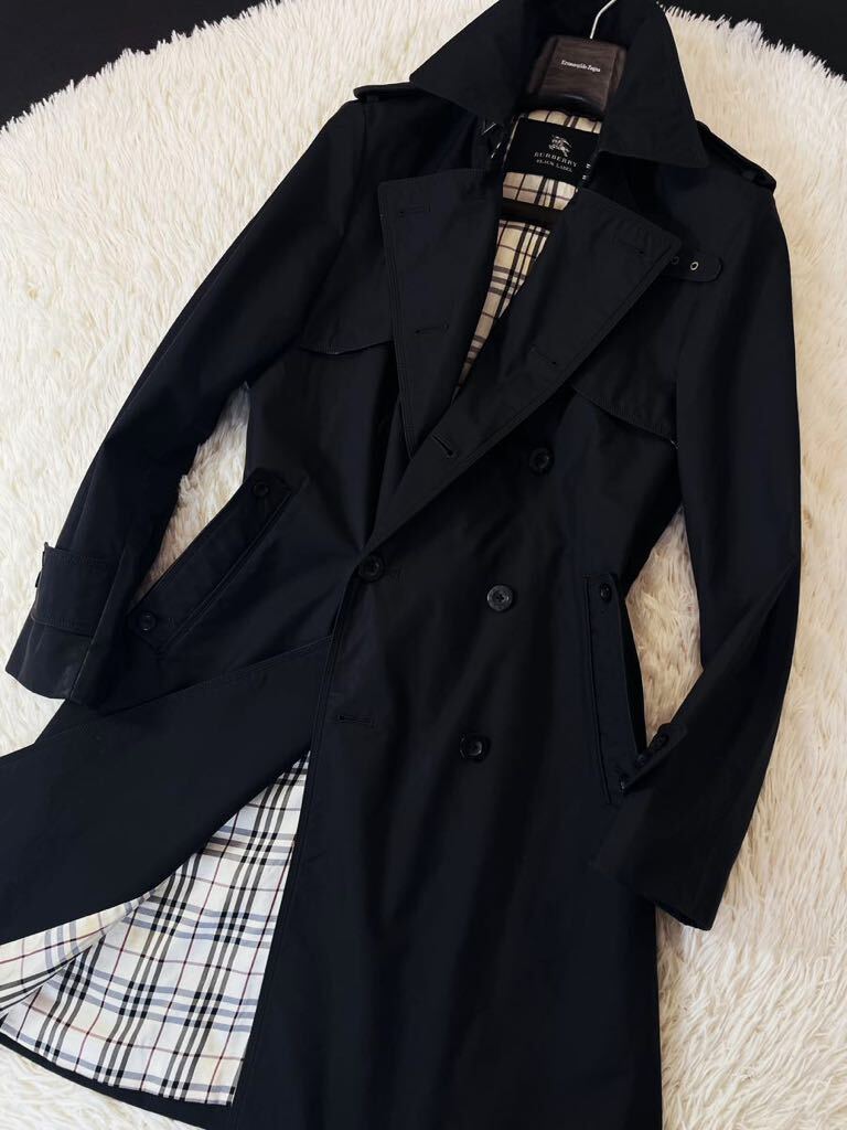 N17【格好良さ抜群!!】定価14万 超美品●BURBERRY BLACK LABEL●薄手ストレッチ!!●サマートレンチコート バーバリーコート メンズ の画像2