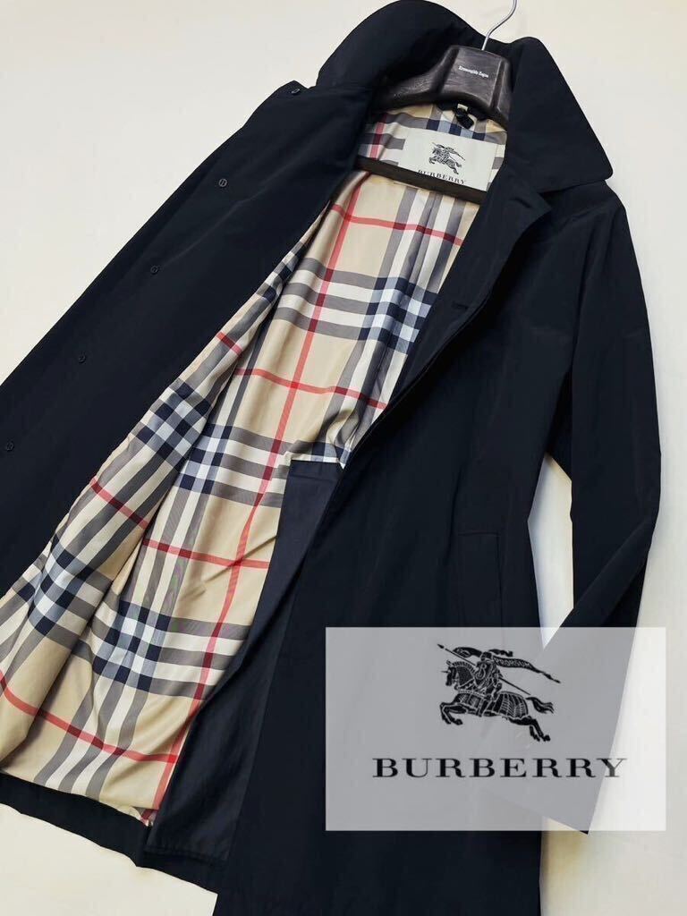 A22 【現行モデル】美品　定価20万●BURBERRY LONDON●ビジネス●ノバチェック総柄●ステンカラーコート バーバリーコート メンズ L.LL.XL_画像2