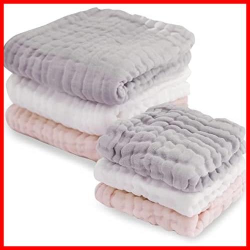 * pink gray white * (kelata) Eve ru.. gauze handkerchie towel baby sombreness color 6 pieces set ( pink gray white )