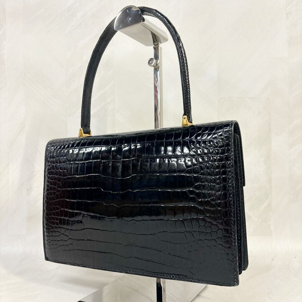 Colliy Paris ART&CREATION крокодил кожаная сумка ручная сумочка one руль Gold металлические принадлежности черный чёрный сумка 