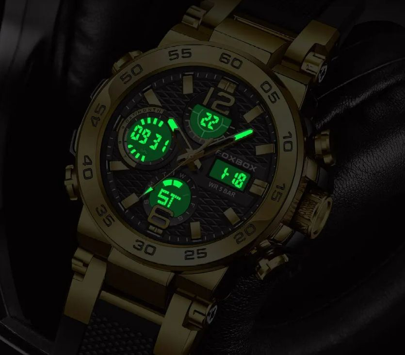 ■未使用-新品■デザインデジタルFoxbox腕時計！ブラック スポーツ カシオ CASIO 機械式 防水 海外モデル クロノグラフ G-SHOCK PROTREK_画像2