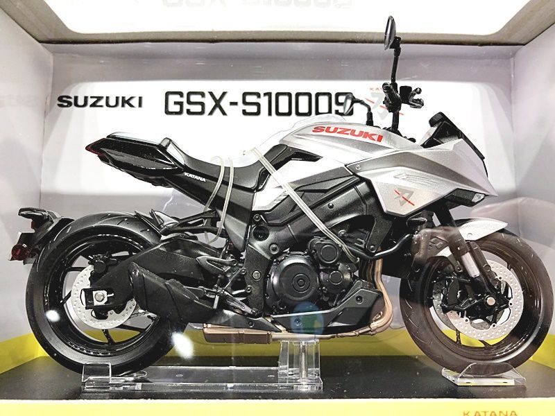 アオシマ　1/12　スズキ GSX-S1000S KATANA メタリックミスティックシルバー　オートバイ　ミニカー　同梱OK　1円スタート★H_画像3