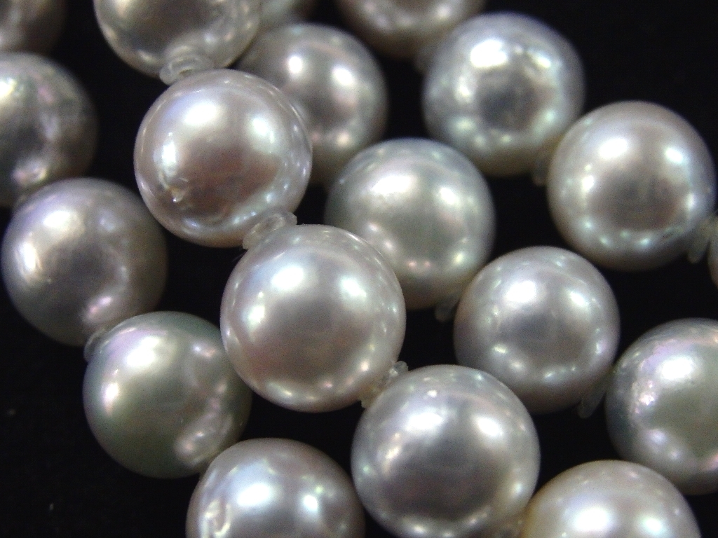 アコヤ真珠 セミロング ネックレス 6.5～7.0㎜ セミロング ネックレス 6.5～7.0㎜ ジゼンブルー系色の画像4
