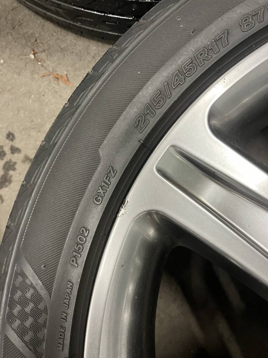 トヨタ純正アルミ&サマータイヤセット　215/45R17 レクサスセンターキャップ付き　中古_画像5