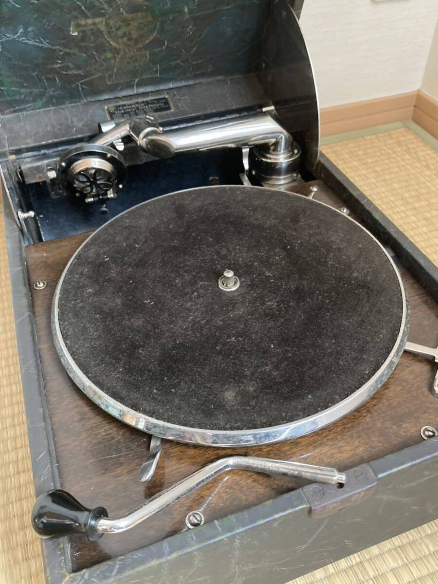 Columbia gramophone MODEL 212 portable gramophone antique operation goods Junk 