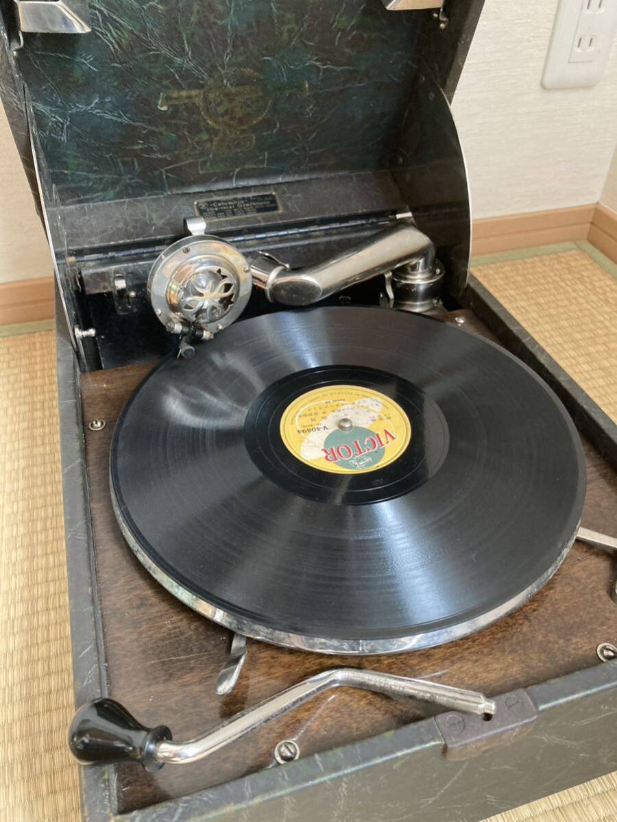 Columbia gramophone MODEL 212 portable gramophone antique operation goods Junk 