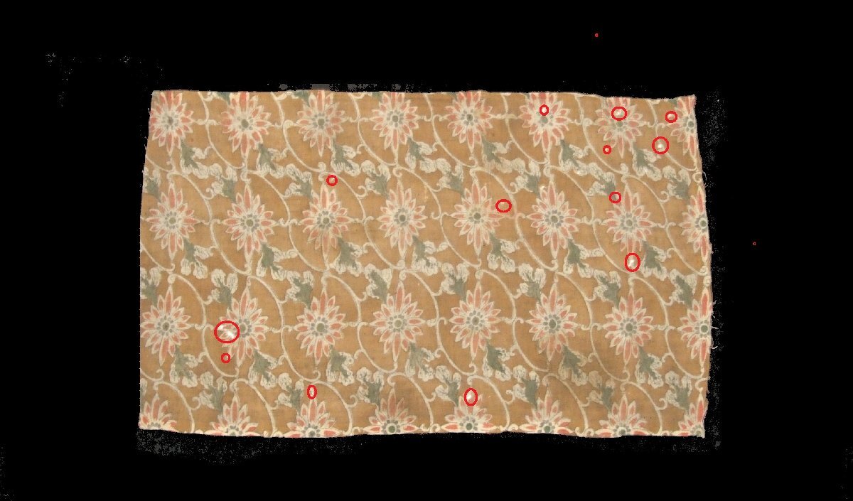 ：和古布材料：花柄の綿更紗の端布_画像2
