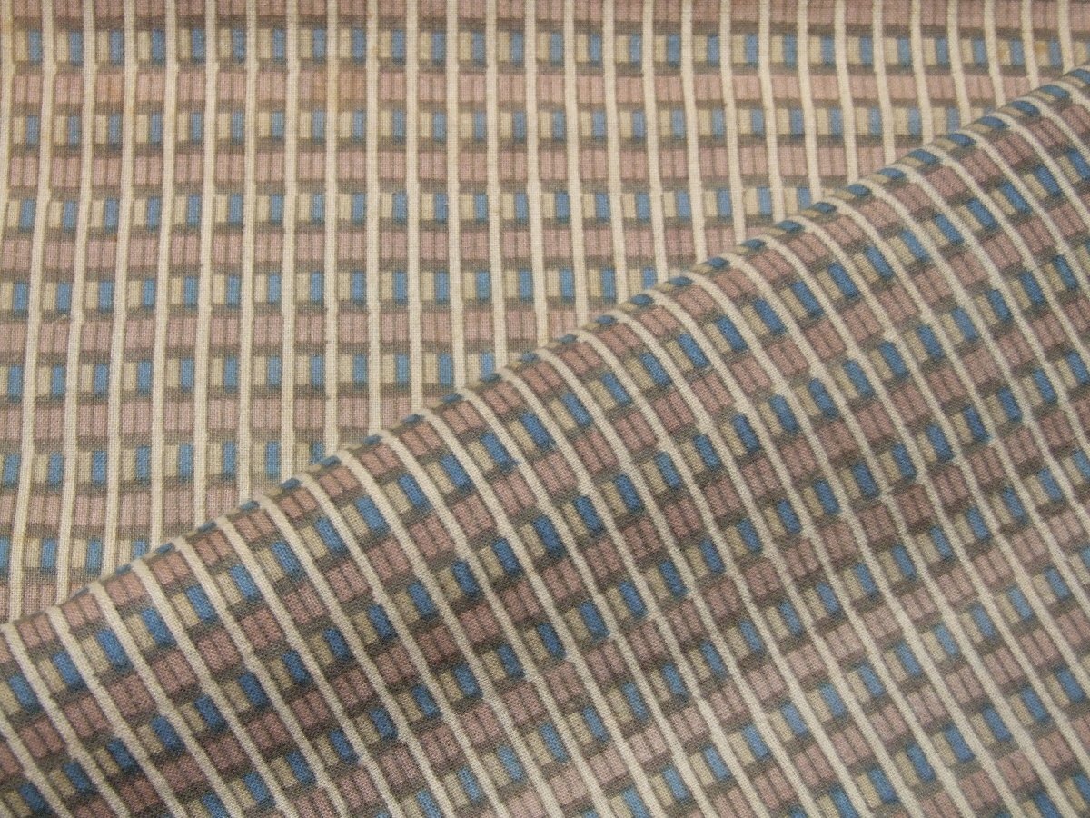 ：和古布材料：大正更紗の端布（縦縞柄）_画像1