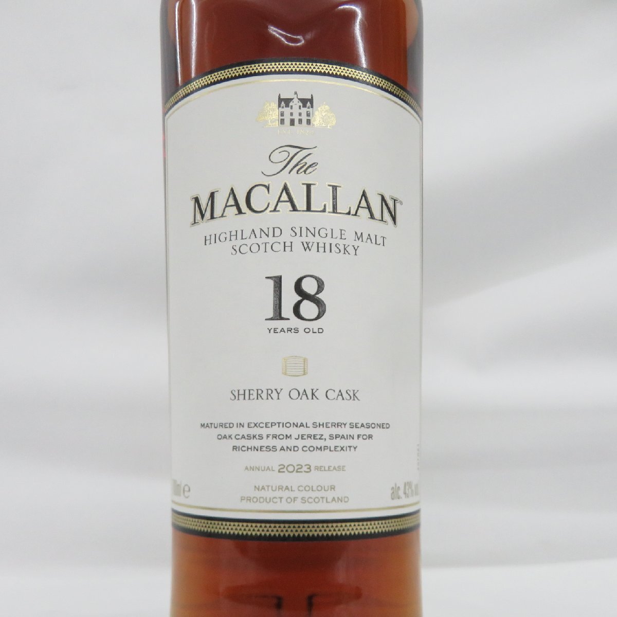 1円～【未開栓】The MACALLAN ザ・マッカラン 18年 2023 シェリーオーク ウイスキー 700ml 43% 箱付 993113604 0516_画像2