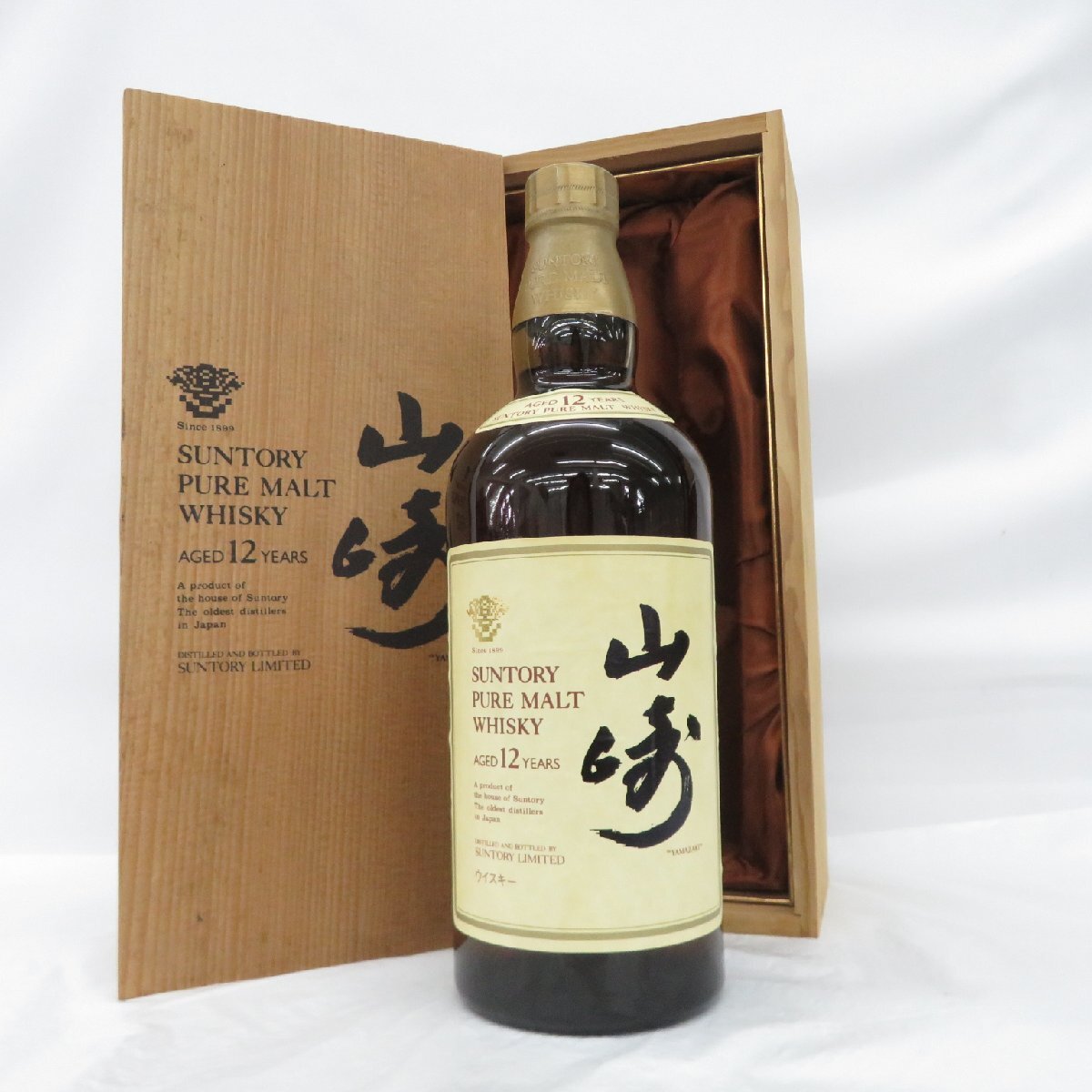 【未開栓】SUNTORY サントリー 山崎 12年 ピュアモルト ウイスキー 750ml 43％ 木箱付 11577798 0516_画像1