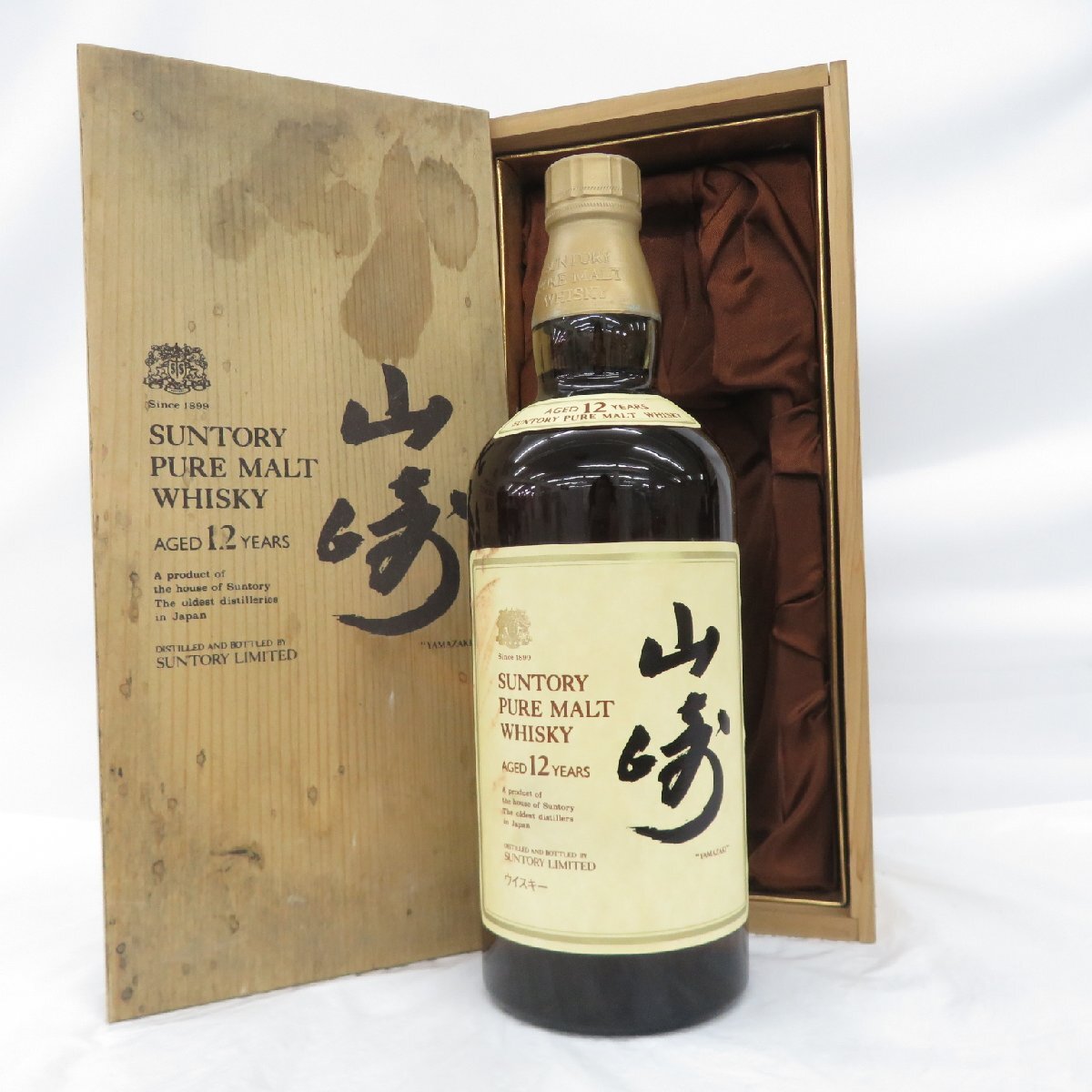 【未開栓】SUNTORY サントリー 山崎 12年 ピュアモルト ウイスキー 750ml 43％ 木箱付 11578110 0516_画像1