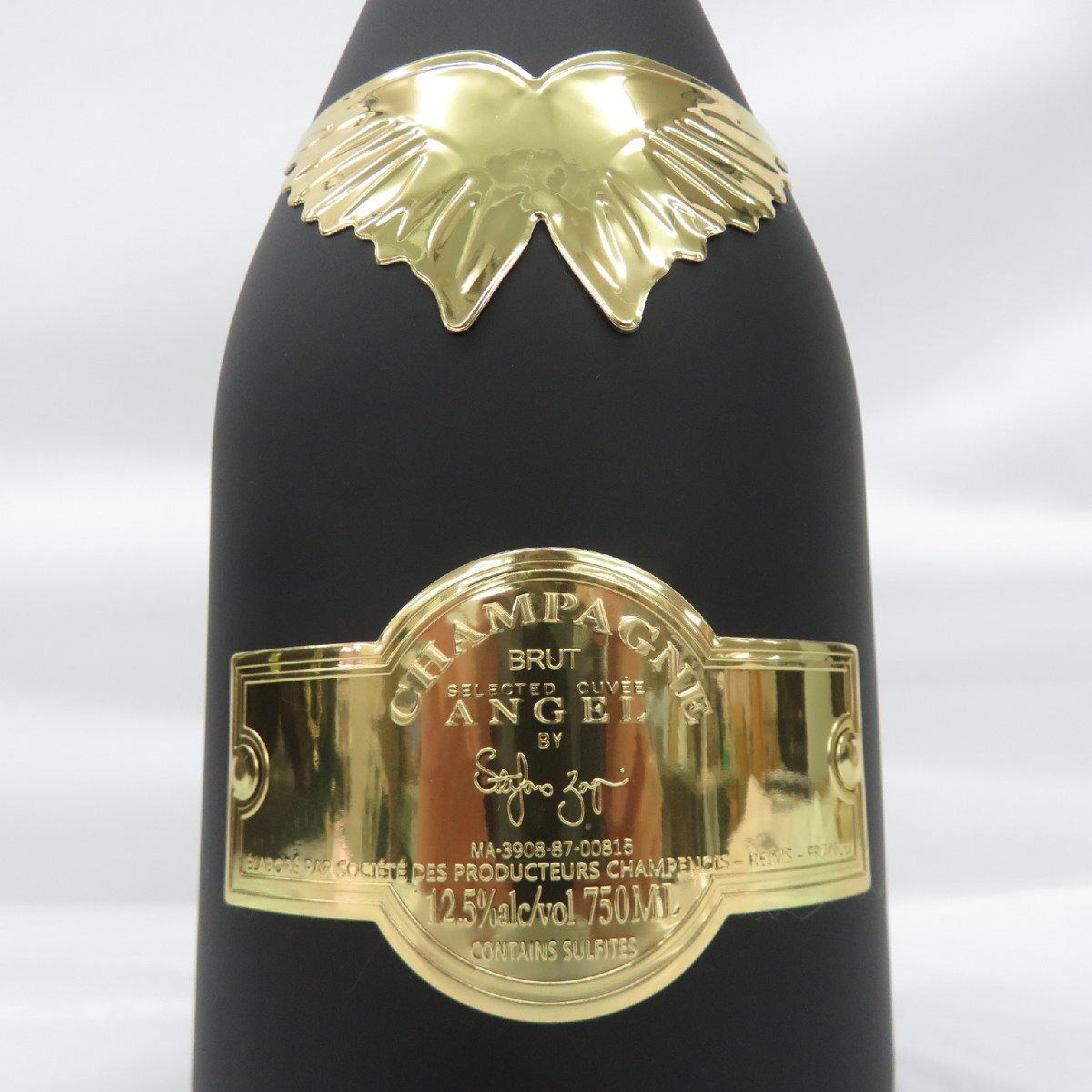 【未開栓】ANGEL エンジェル NV ブリュット ブラック 5周年記念 レザーラッチタイプ シャンパン 750ml 12.5% ケース付 11577708 0518_画像3