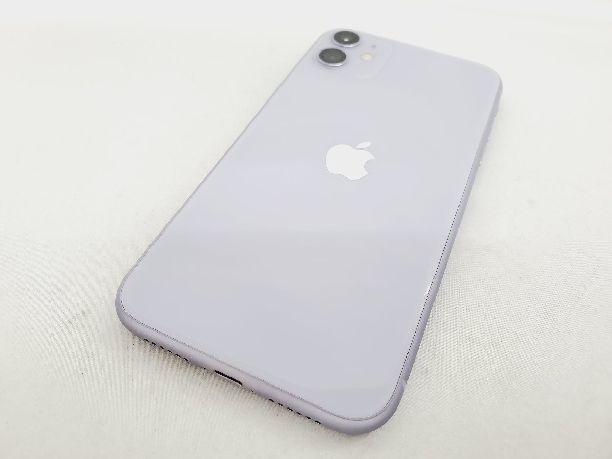 1円～【中古品】国内版 SIMフリー スマートフォン Apple iPhone11 128GB MWM52J/A パープル 11556253 0511の画像2