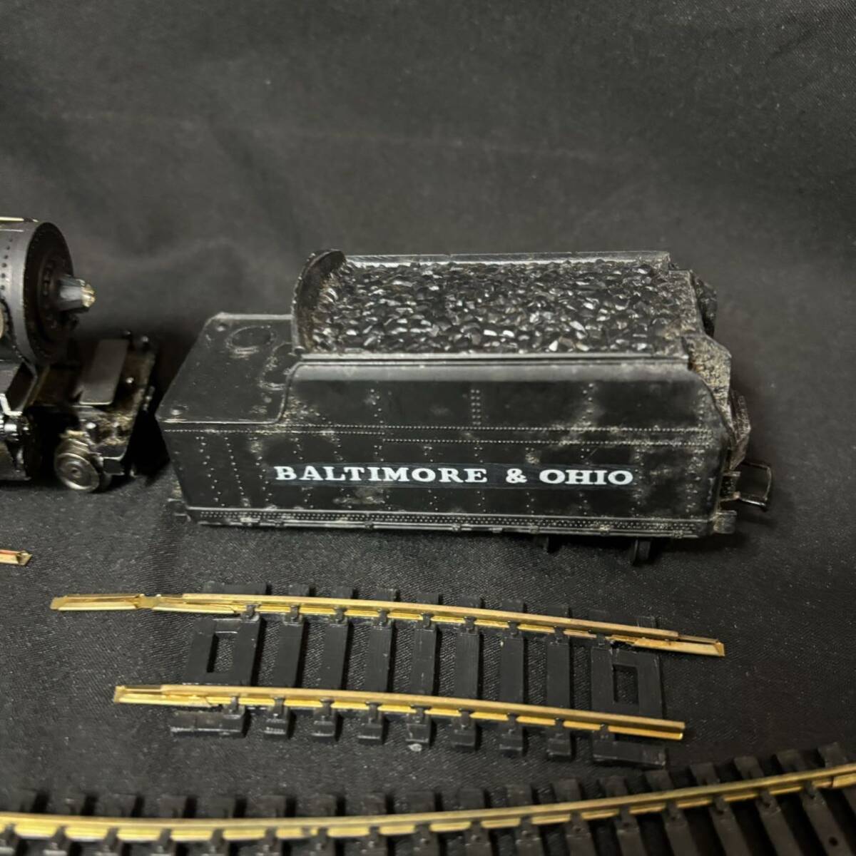  HO gauge that time thing old tin plate sake . factory SAKAI Railway HUDSON&PASIFIC railroad model locomotive vehicle roadbed made of metal 