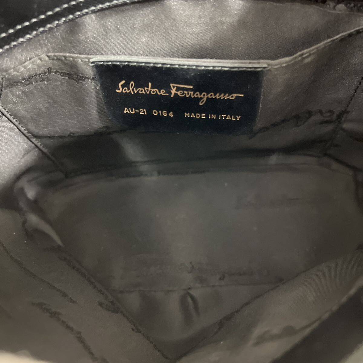 Salvatore Ferragamo サルヴァトーレ フェラガモ ミニ ハンドバッグ ガンチーニ レザー AU-21 0164 ブラック 中古 