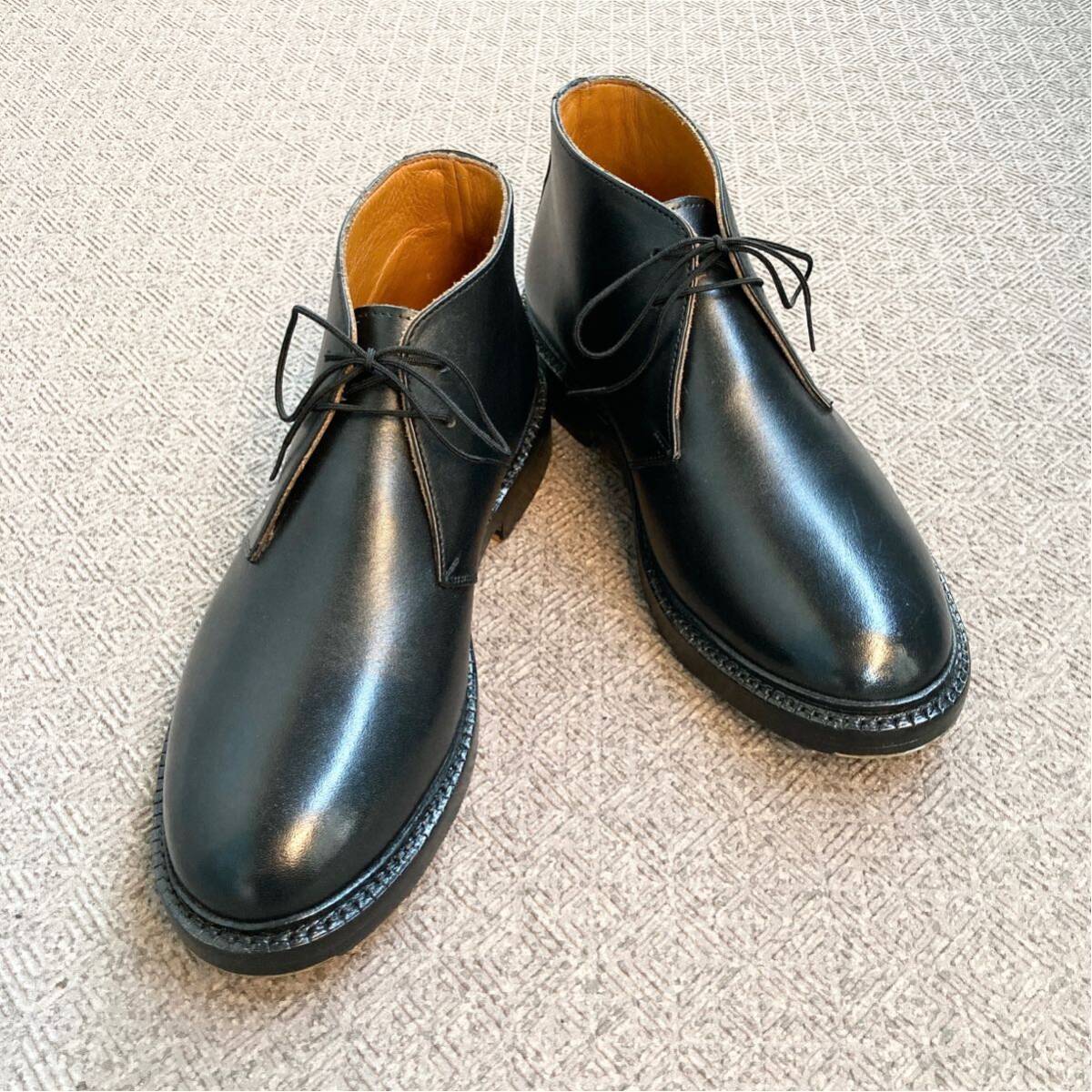 London Shoe Make CHUKKA BOOTS BLACK UK8 26.5㎝ ロンドンシューメイク チャッカブーツ / MICHELIN TRIUMPH 英国 ブーツ 革靴_画像3