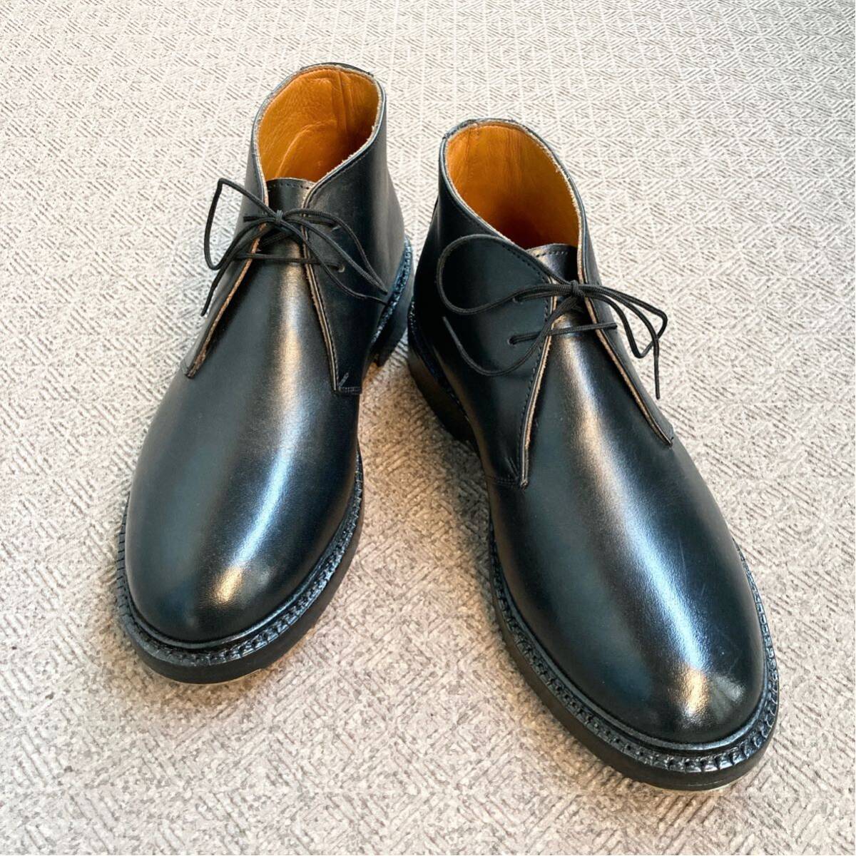 London Shoe Make CHUKKA BOOTS BLACK UK8 26.5㎝ ロンドンシューメイク チャッカブーツ / MICHELIN TRIUMPH 英国 ブーツ 革靴_画像2