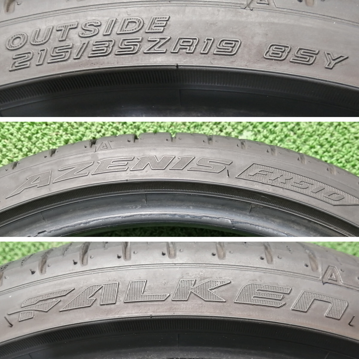 215/35R19 85Y Falken AZENIS KF510 中古 サマータイヤ 2本セット 2021年製 送料無料 215/35/19 ファルケン U3639.B_画像4