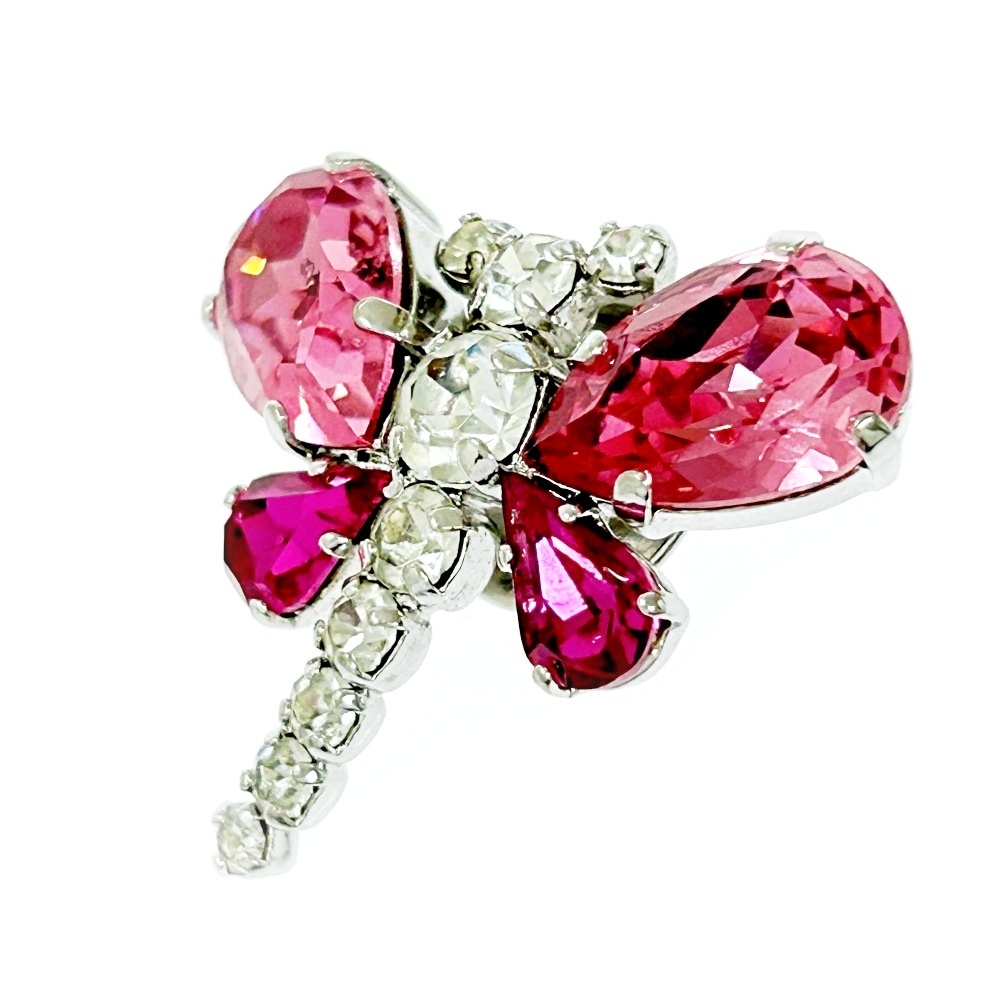 Christian Dior Christian Dior metal цветной камень стрекоза брошь женский серебряный розовый 268619 брошь 