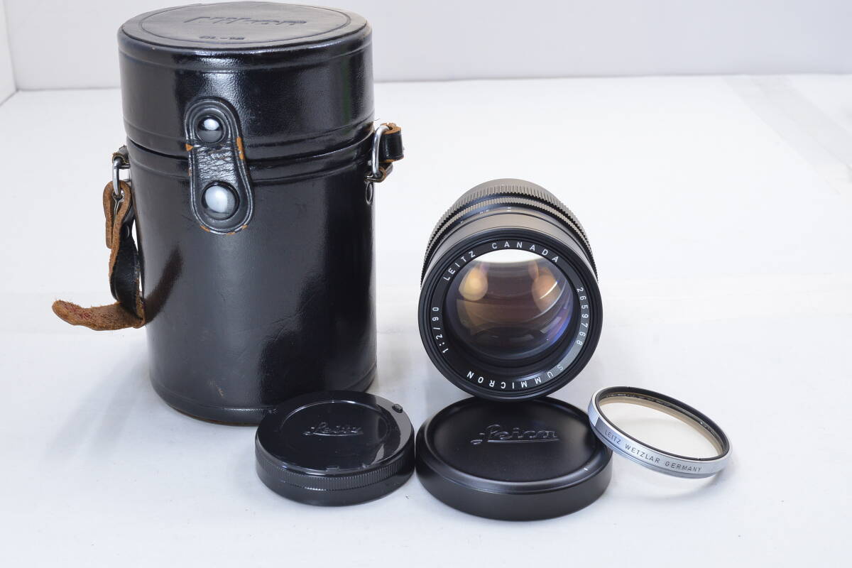 【ecoま】美品 SUMMICRON 90mm F2 Mマウント/フード組み込み式タイプ ライカ ズミクロンの画像1