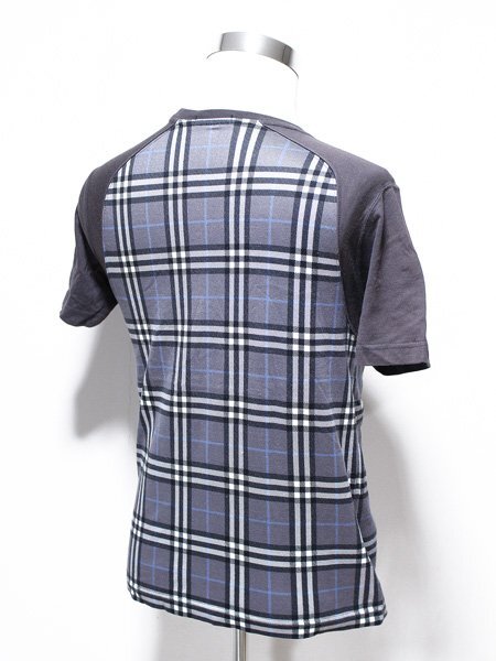 BURBERRY ブラックレーベル 三陽商会正規品 ホースロゴ刺繍 チェック 切替 半袖 Tシャツ カットソー 2の画像3