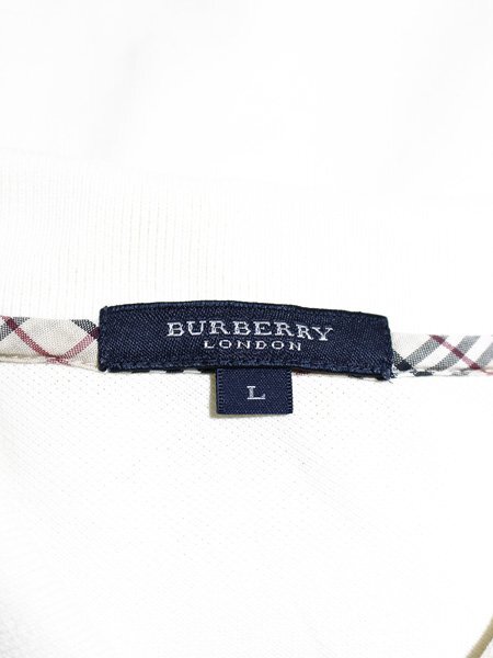 BURBERRY London hose Logo embroidery part check polo-shirt with short sleeves L