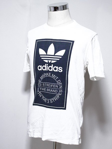 adidas アディダスオリジナルス ロゴ 半袖Tシャツ 白 M_画像1