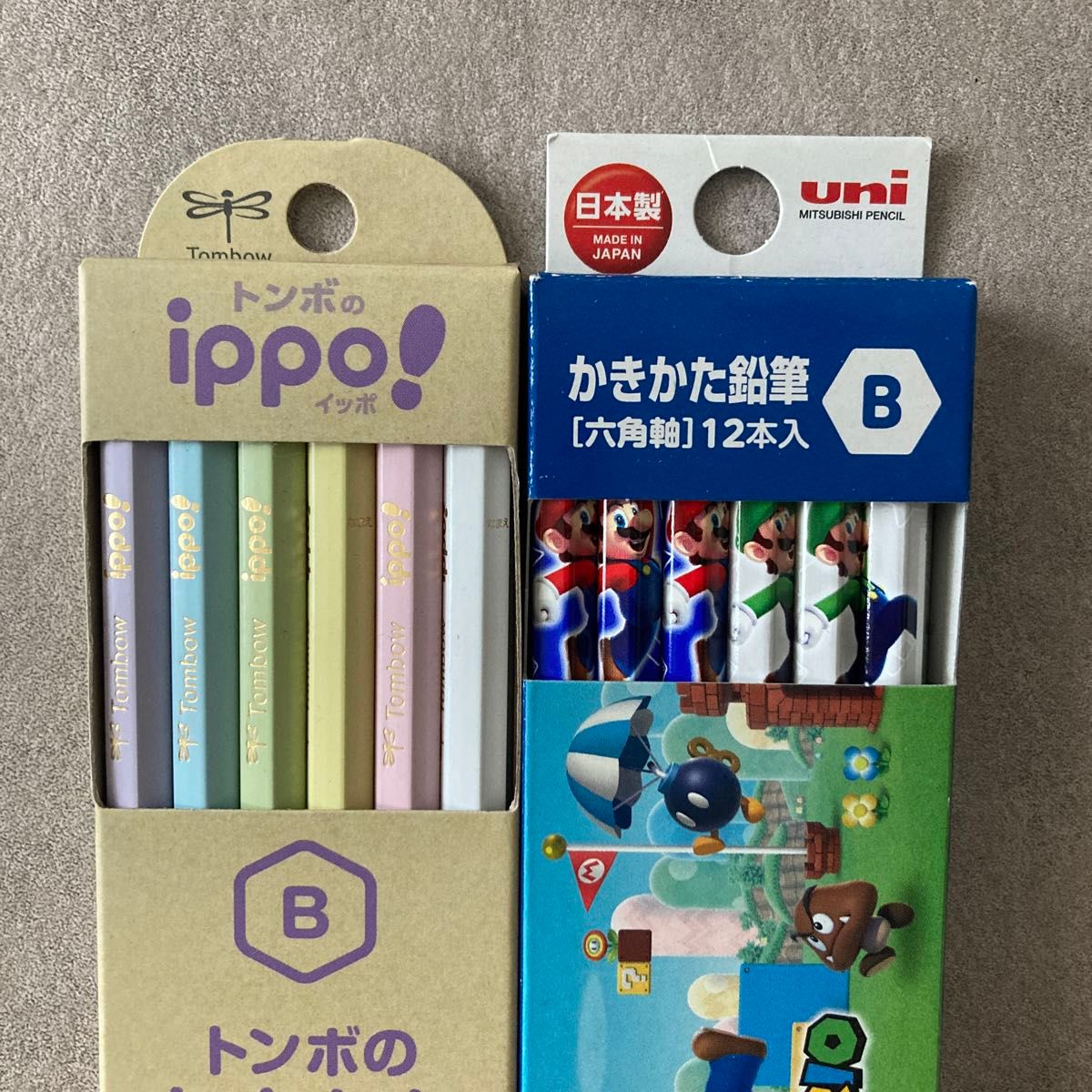 三菱　かきかた鉛筆　六角軸　１２本　トンボのイッポ　トンボのかきかたえんぴつ　B セット
