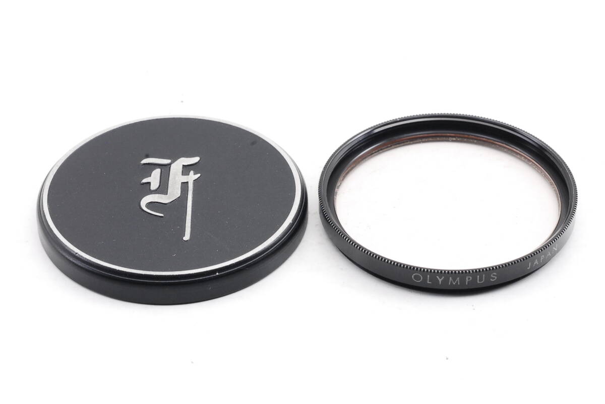 ★希少美品★ Olympus Front Metal Lens Cap 43mm + Filter オリンパス メタル レンズキャップ フィルター ◆837_画像1