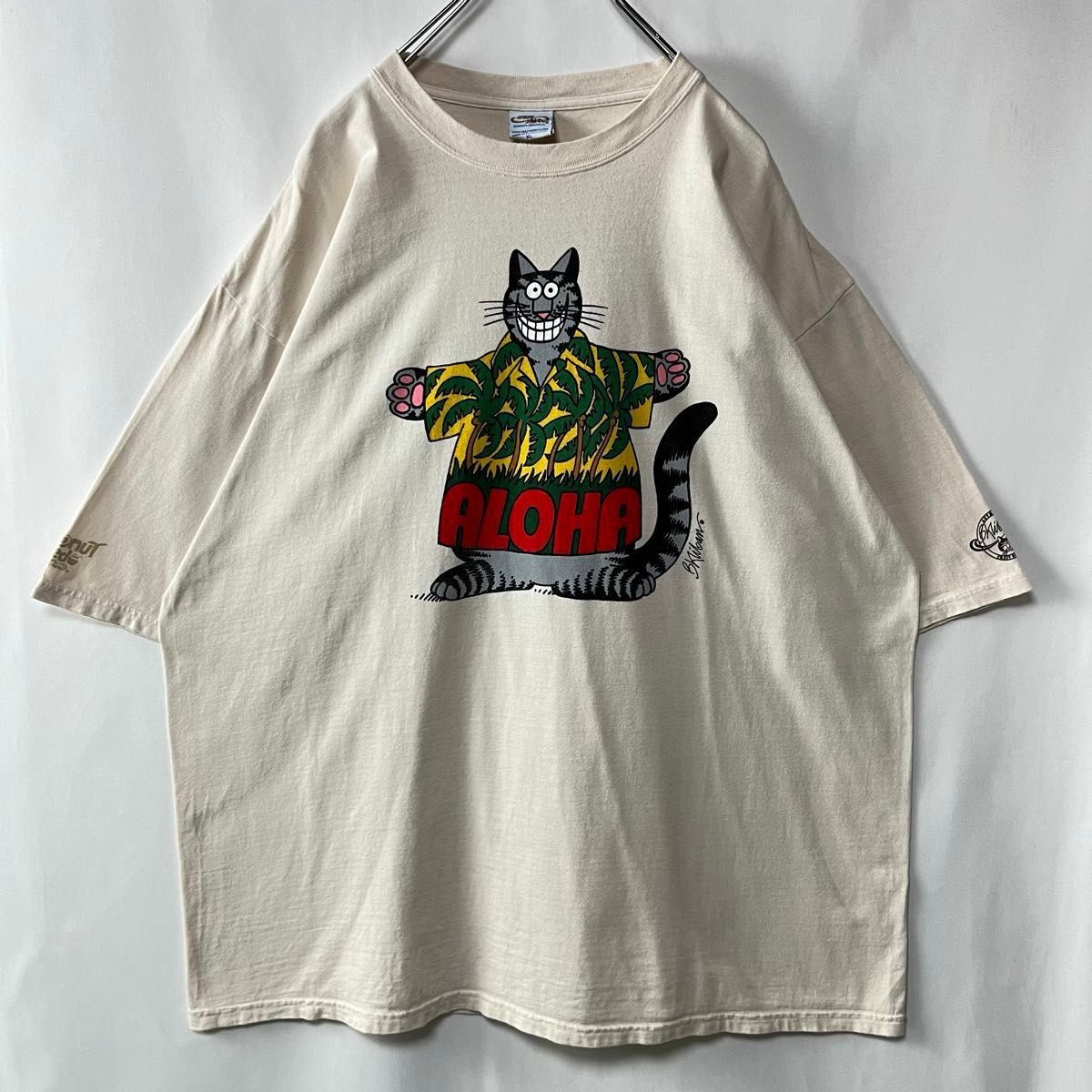 クレイジーシャツ　クリバンキャット　Tシャツ ベージュ　ハワイ　XLサイズ　古着